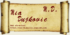 Mia Dujković vizit kartica